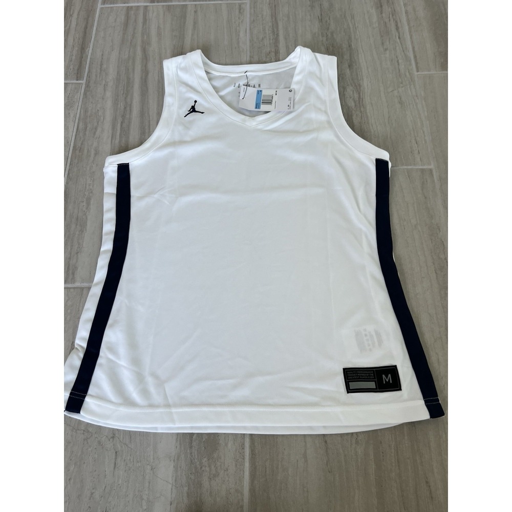 NWT Nike Jordan Jersey Women's Jumpman Basketball White Tank Top Size M